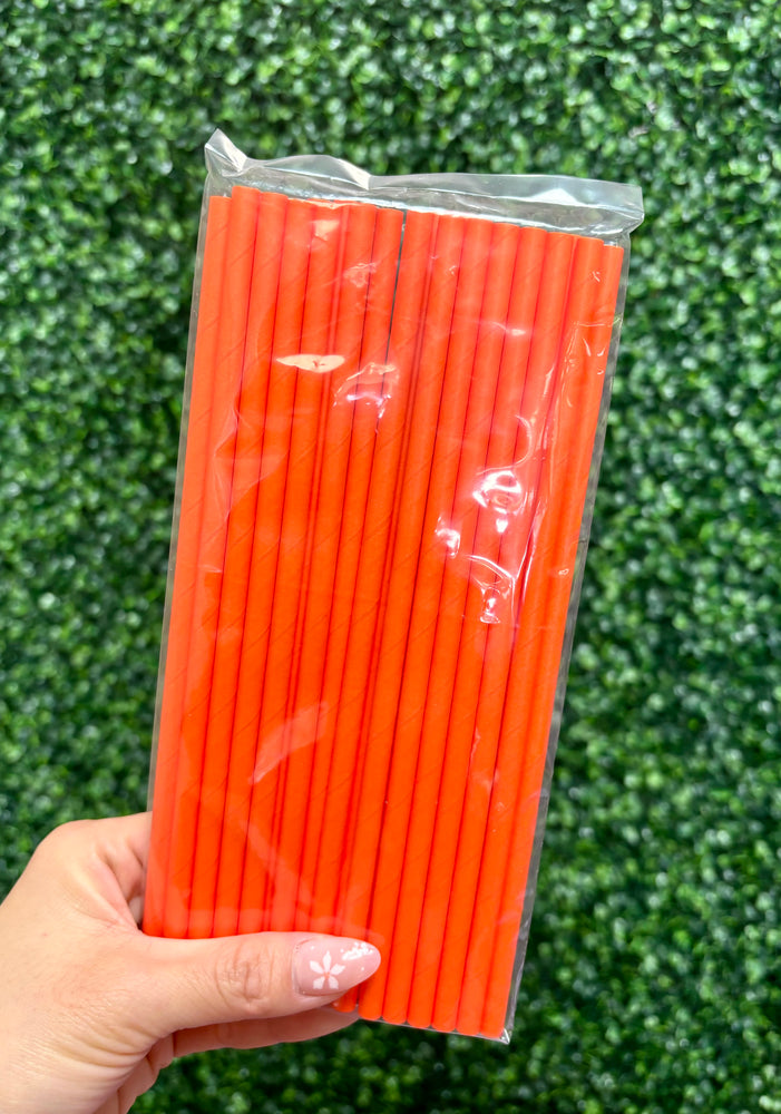 Orange Paper Straws