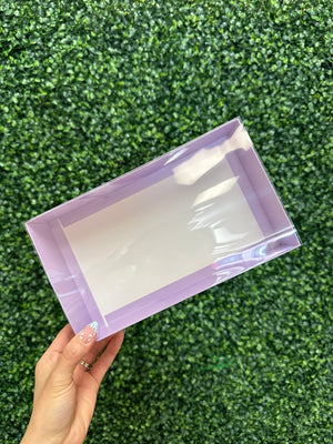 
                  
                    9”x5” Lavender Treat Box w/ Clear Sleeve
                  
                