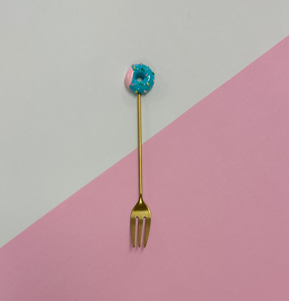Turquoise Donut Mini Fork