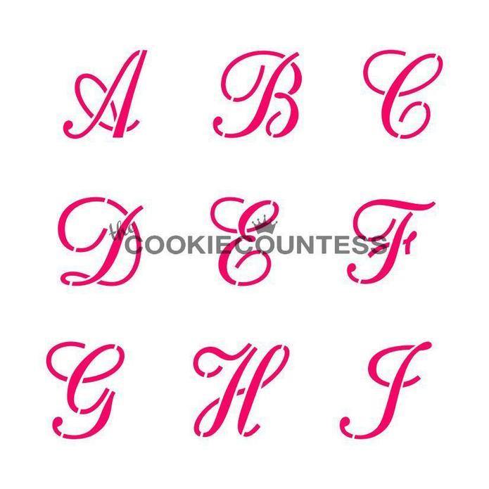 Alphabet Script 1 Stencil Set, 4 Piece