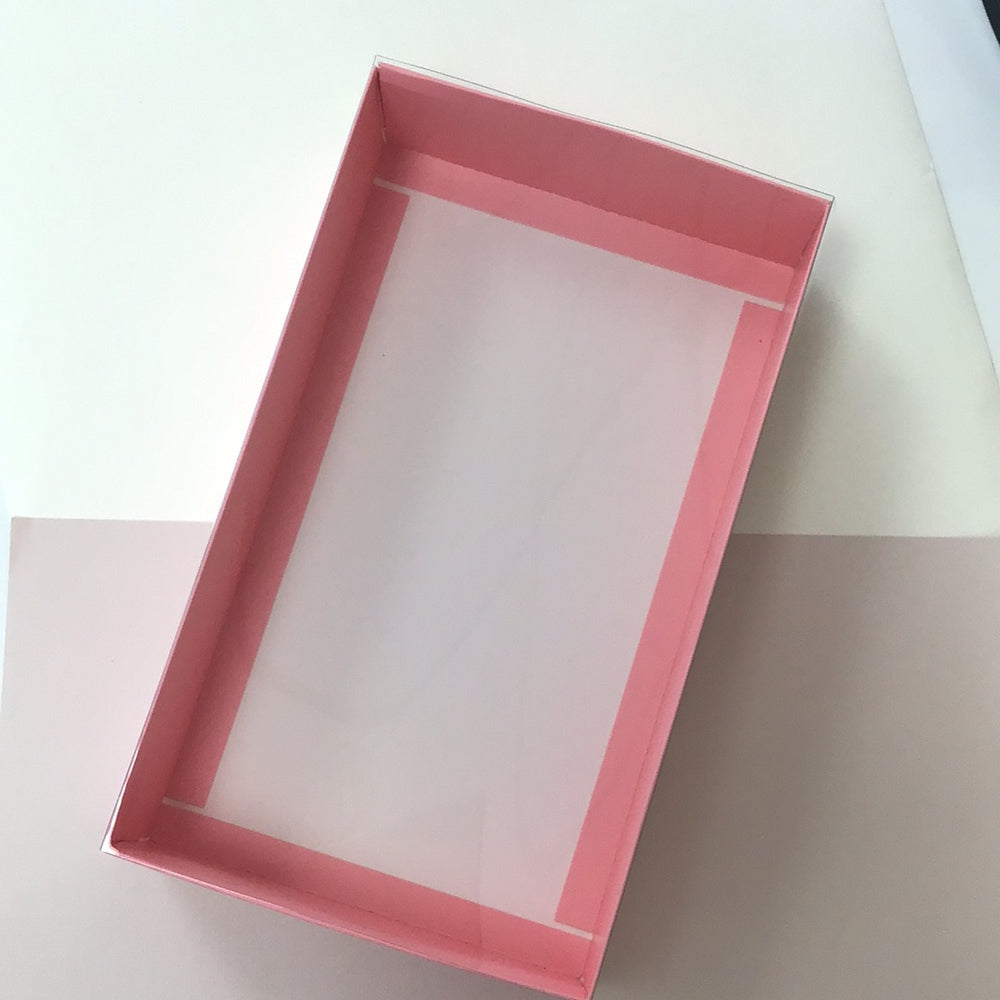 9”x5” Pink Treat Box w/ Clear Sleeve
