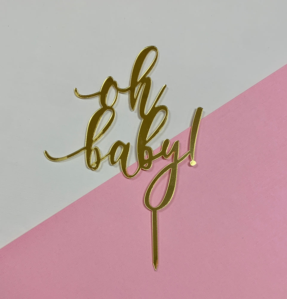 Oh Baby Gold Cake Topper