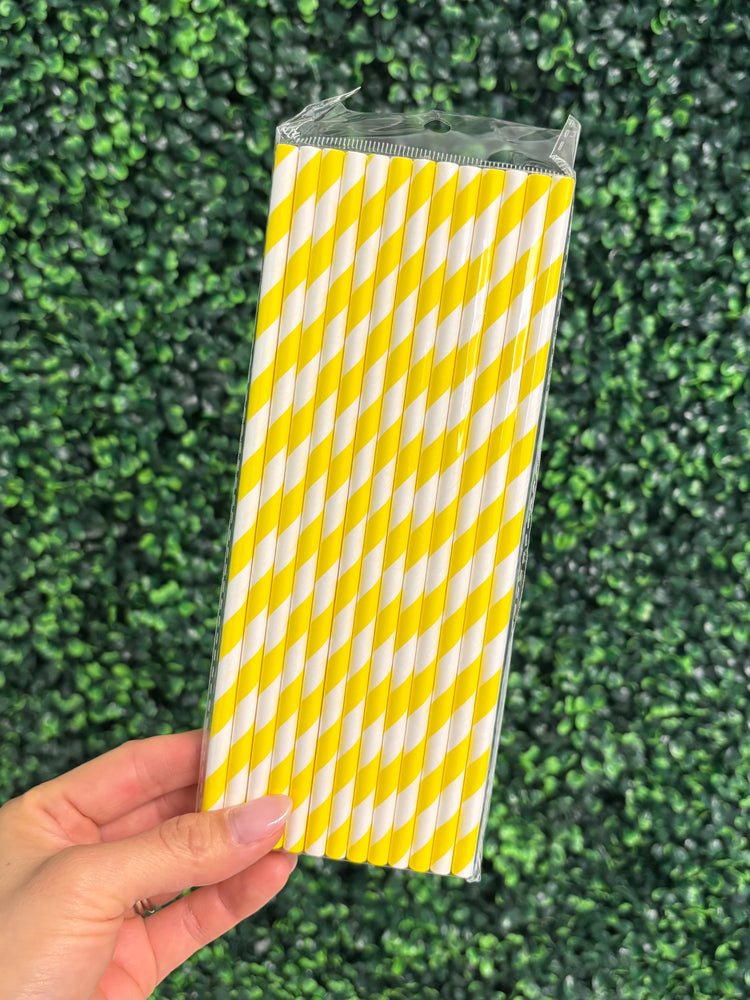 Yellow Stripe Paper Straws