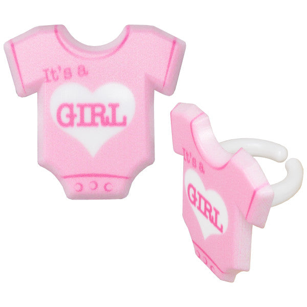 It's A Girl Onesie Rings