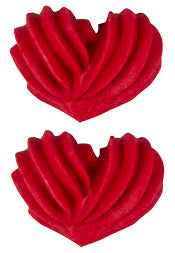 Red Icing Textured Hearts