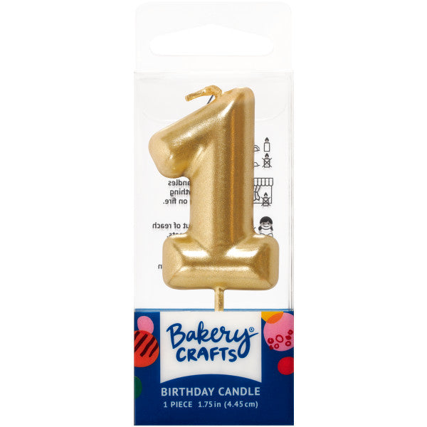 1 Candle Numerals - Gold