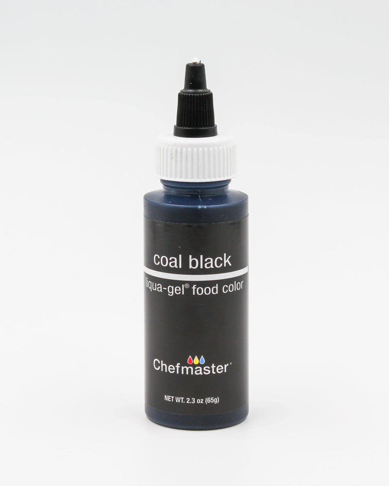 2.3oz coal black food coloring chefmaster liqua-gel