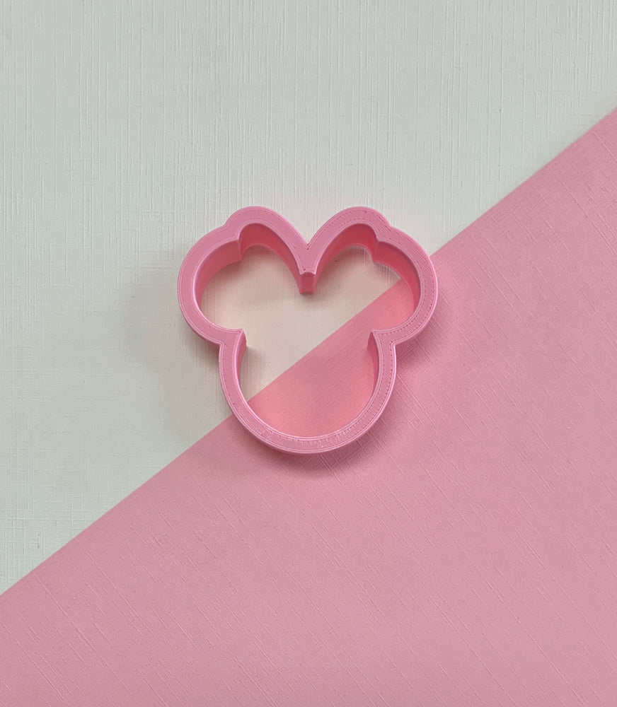Mini Plastic Mouse Face with Bow Cookie Cutter