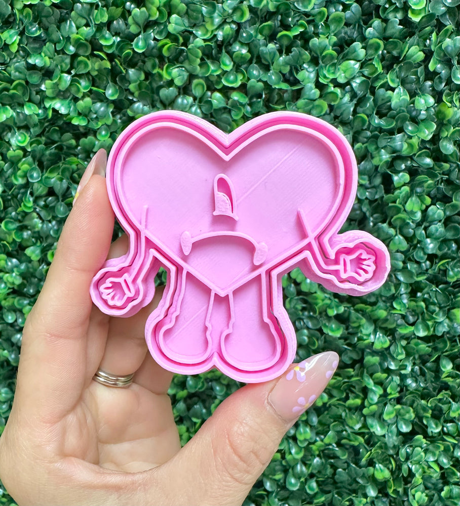 Large Bad Bunny Heart Cutter and Stamp