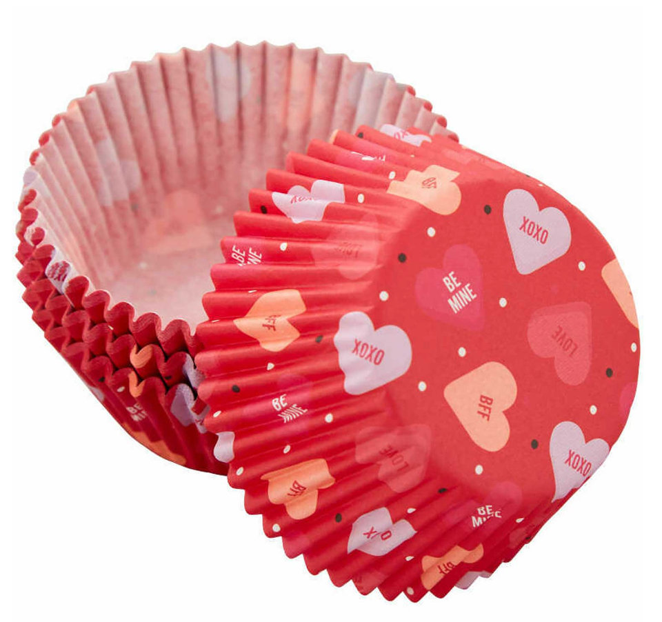 Candy Hearts Cupcake Liners