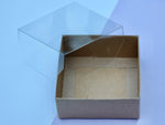 4" Brown Box w/ Clear Lid BRP case for chocolate molds and desserts