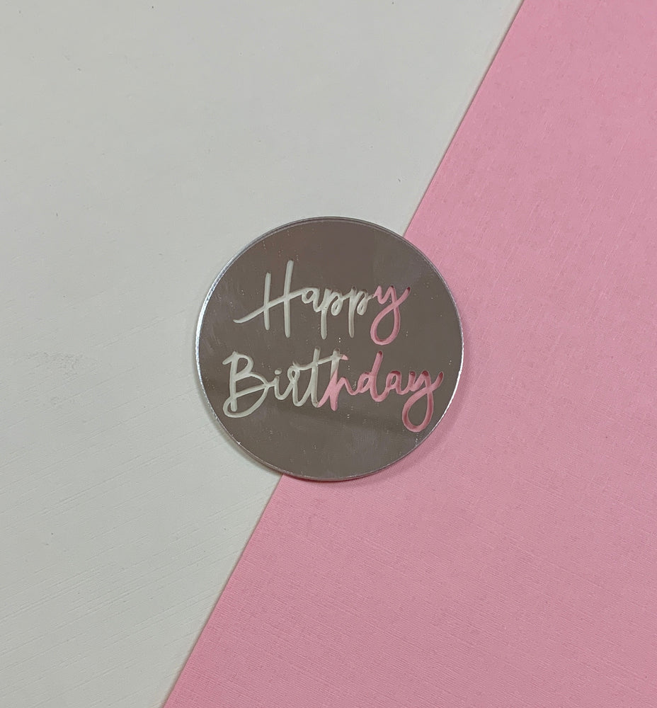 Happy Birthday Acrylic Cake Disc Cupcake Toppers – Cake Topper Warehouse