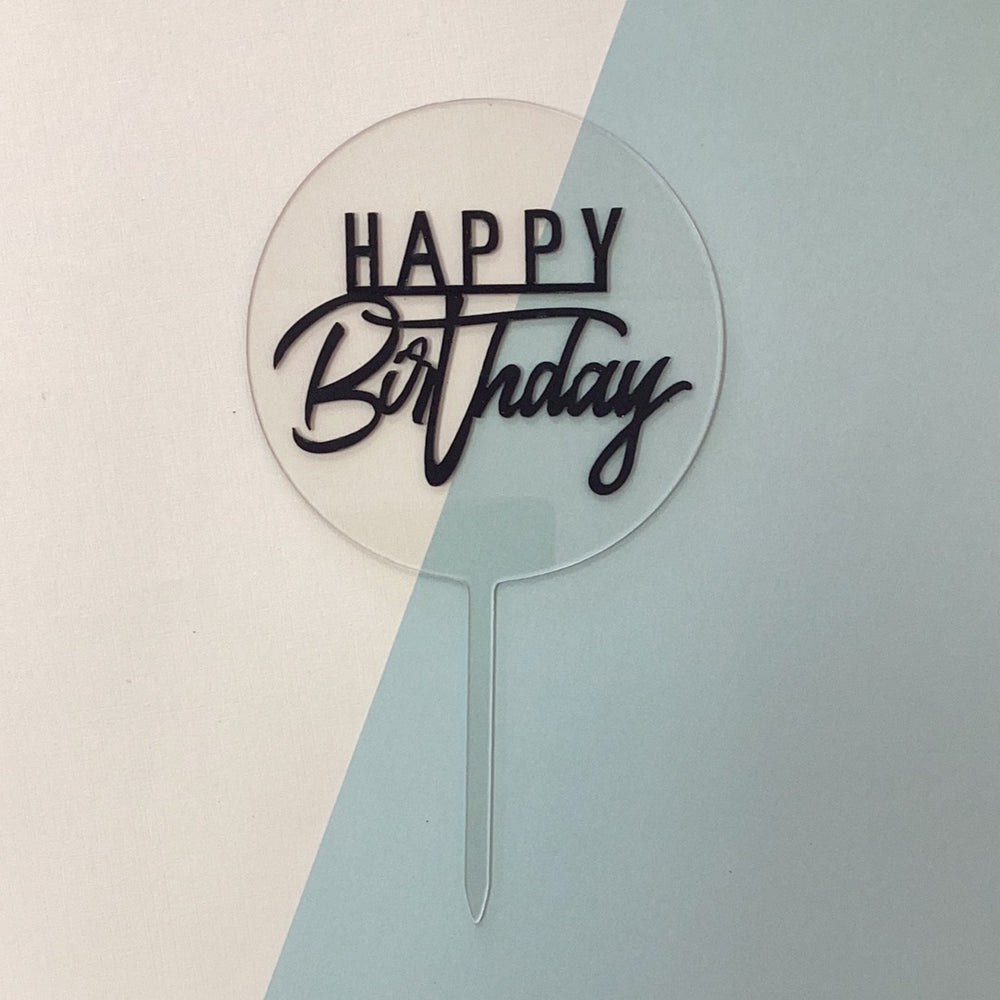 Happy Birthday Acrylic Cake Disc Cupcake Toppers – Cake Topper Warehouse