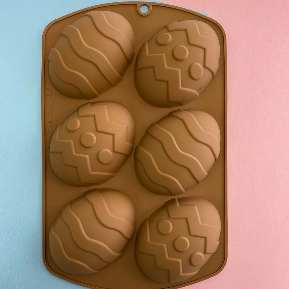6 Large Easter Eggs Silicone Mold