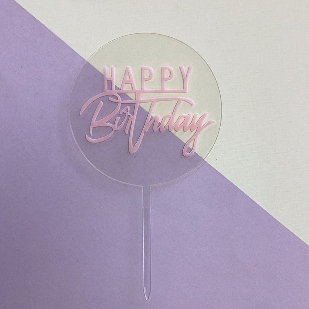 Pink Acrylic Happy Birthday