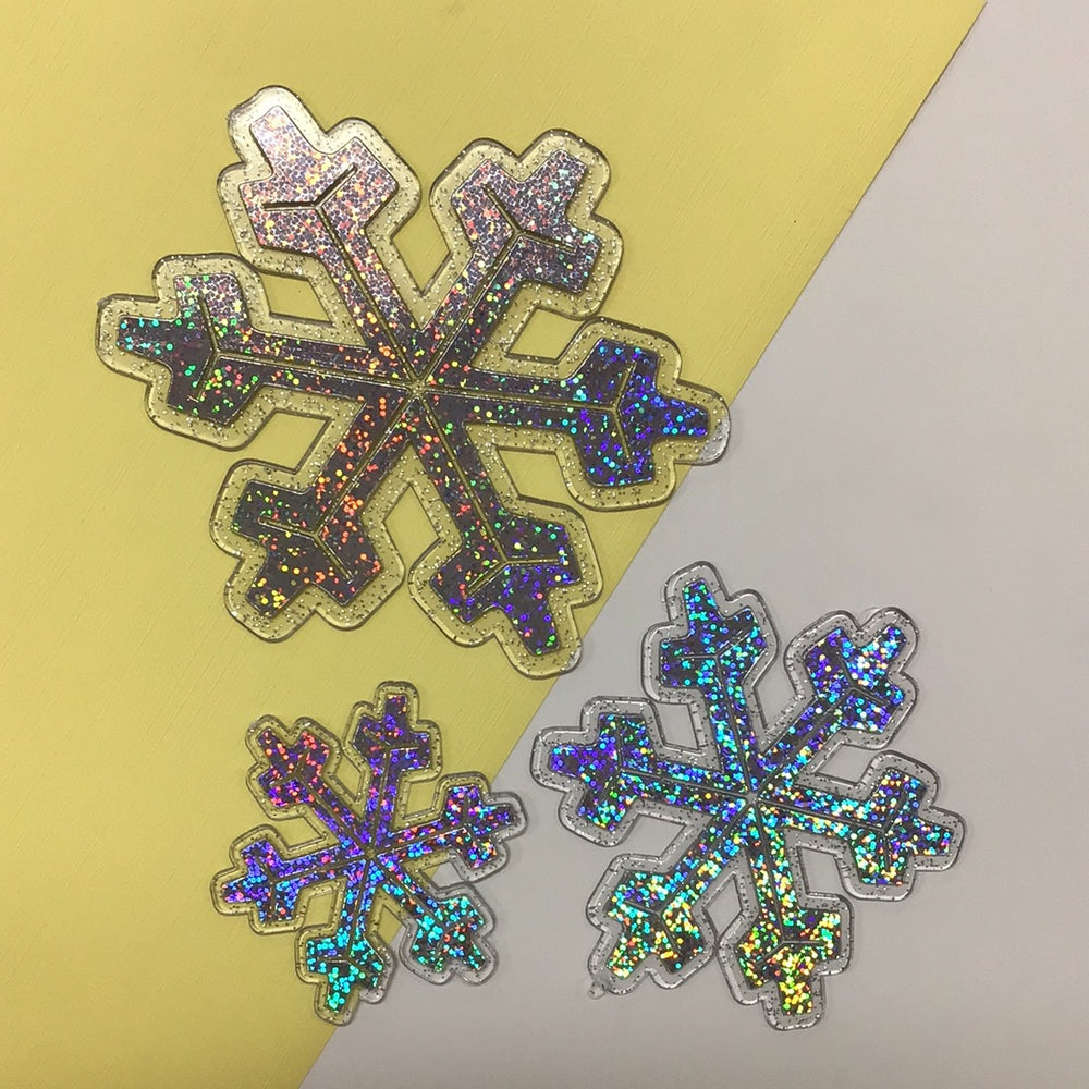 Holographic Snowflakes Cake Topper