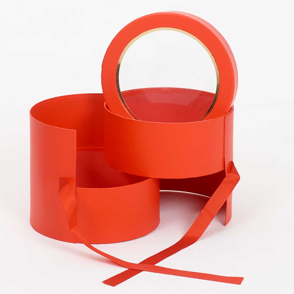 Red Two Tier Round Box